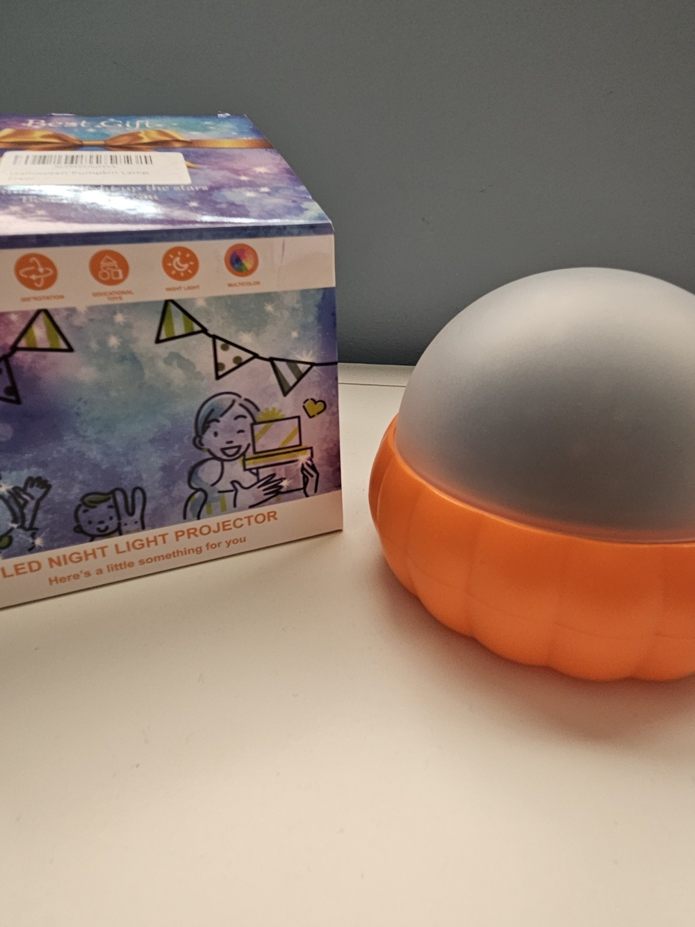 LED Night Light Projector - Orange, Party Light, Halloween Or Stars